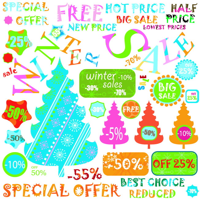 free vector Christmas label 04 vector